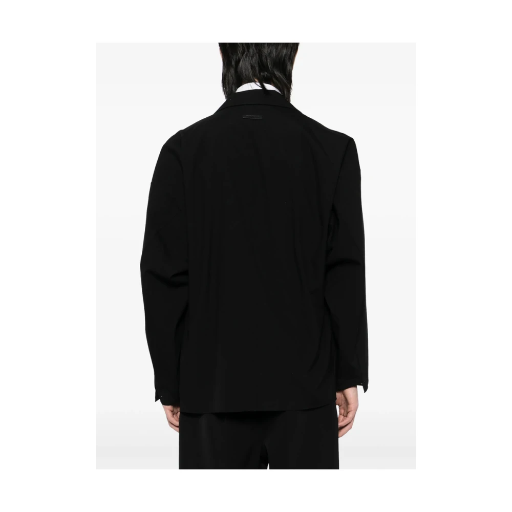 Fear Of God Zwarte Drop Shoulder Jas met Logo Patch Black Heren