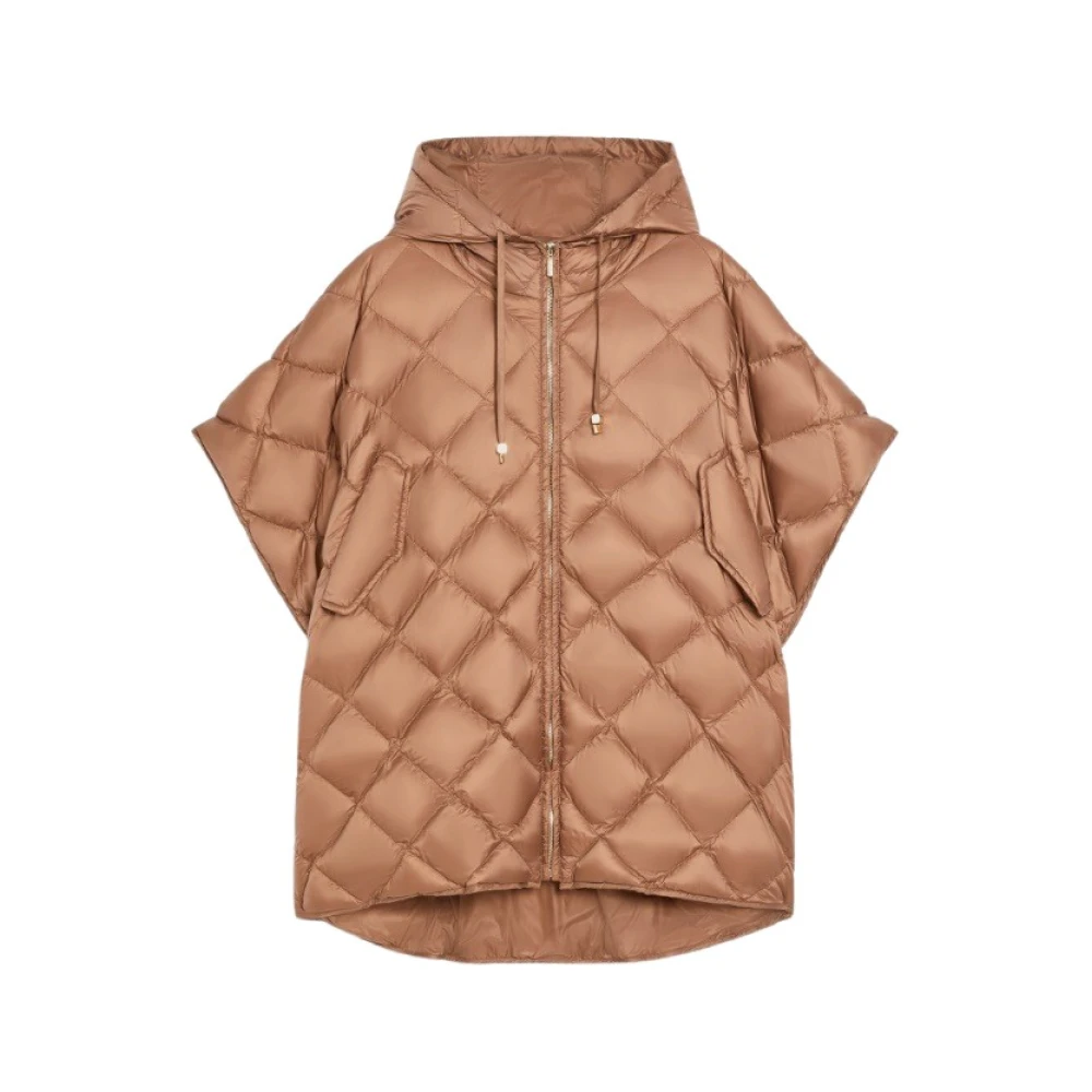 Max Mara Korte Gewatteerde Jas met Capuchon Brown Dames