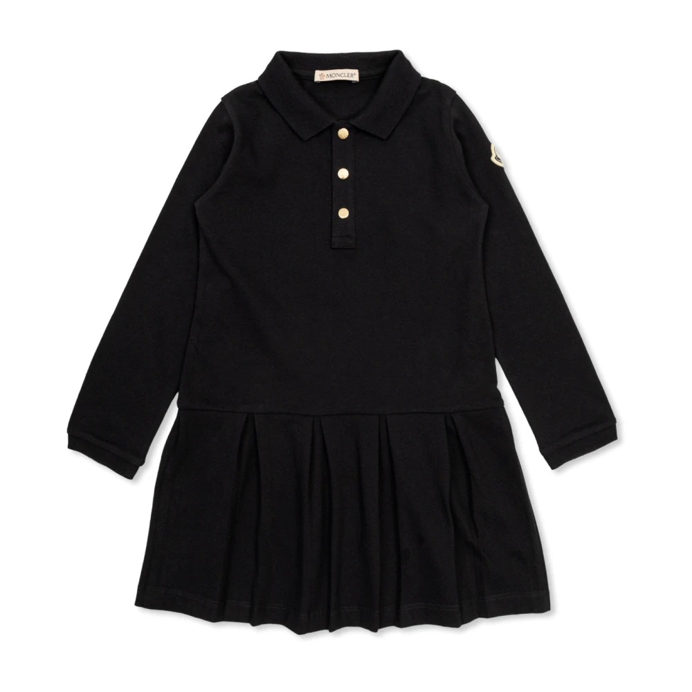Moncler Girls Blue Polo Collar Dress - Dresses - 18 M - Kids