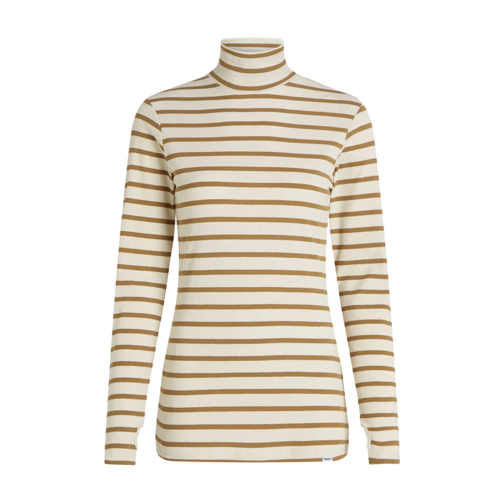 Penn&Ink N.Y Gestreepte longsleeve top Beige Dames