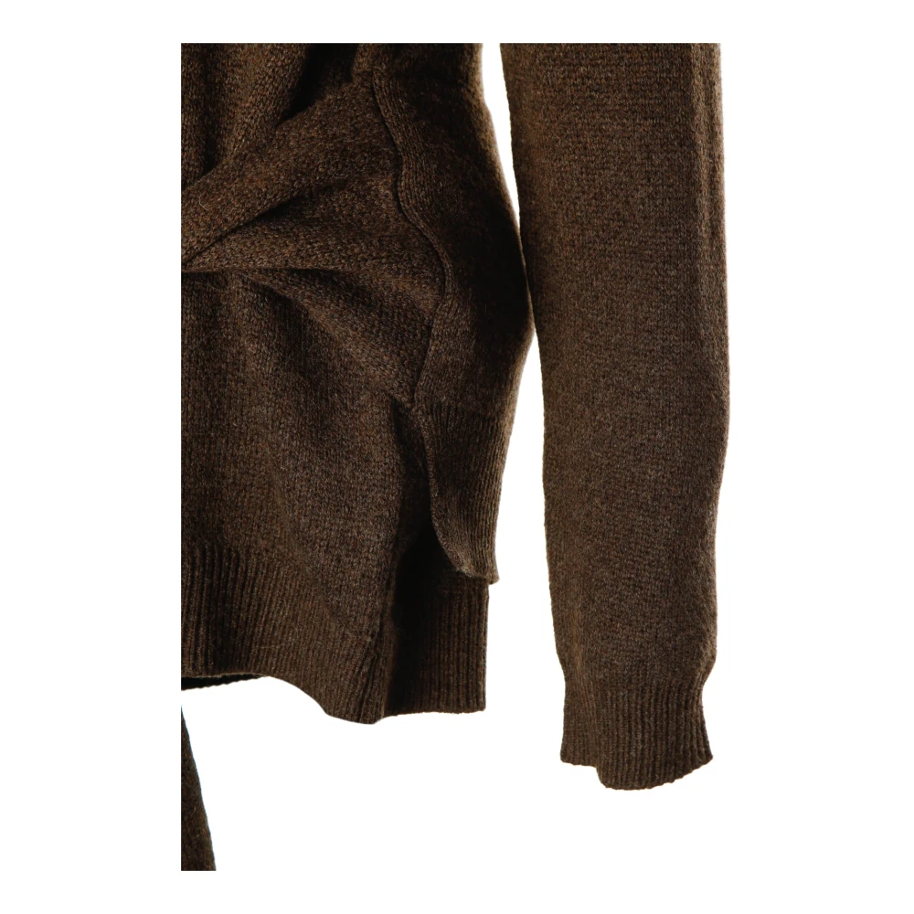 JW Anderson Draped Tie Front Sweater Brown Dames