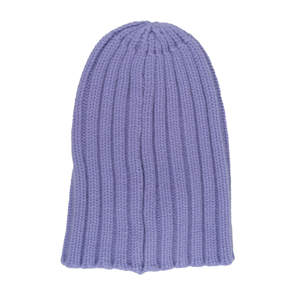 Laneus Geribbelde kasjmier unisex hoed Purple Dames