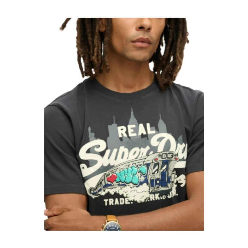 Superdry New York Grafisch T-shirt Gray Heren