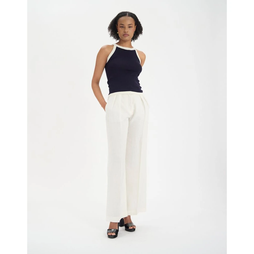 Ines De La Fressange Paris Alvaro top in marineblauw zijde en katoen Blue Dames