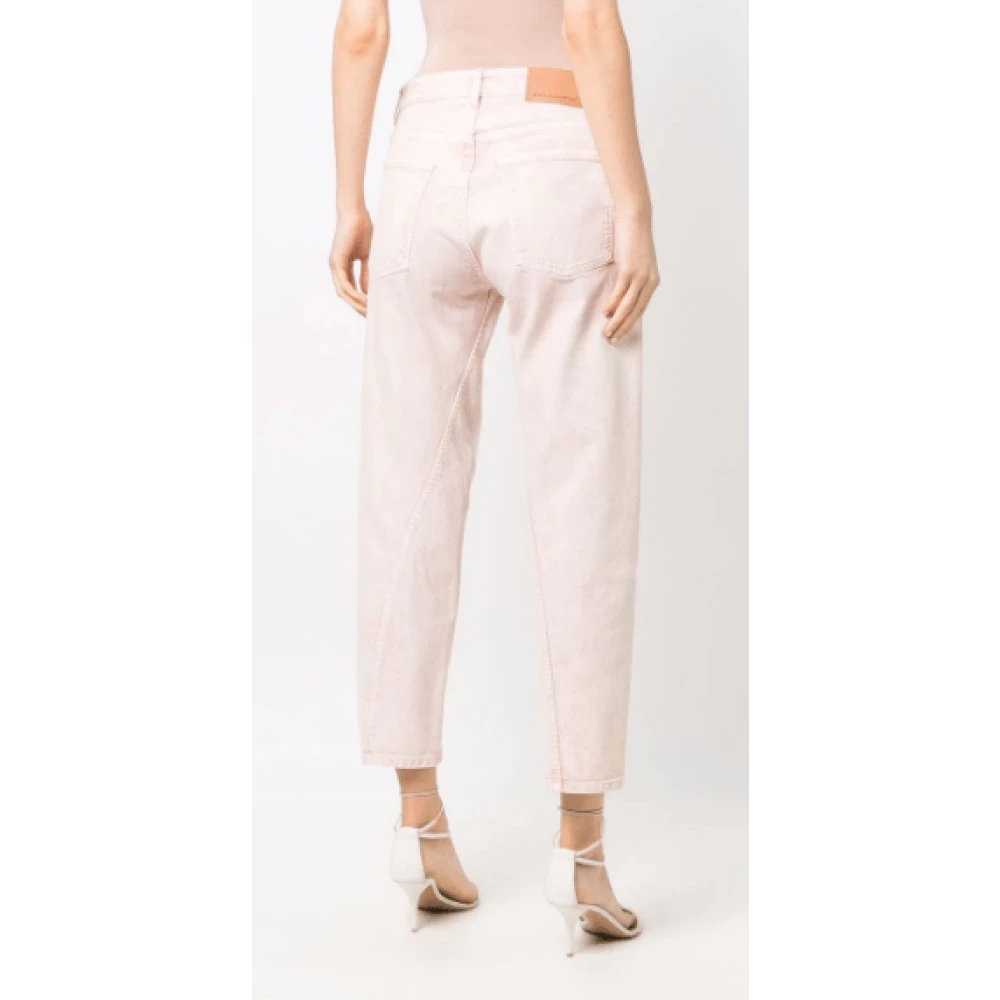 Stella Mccartney Roze Faded Cropped Denim Jeans Pink Dames