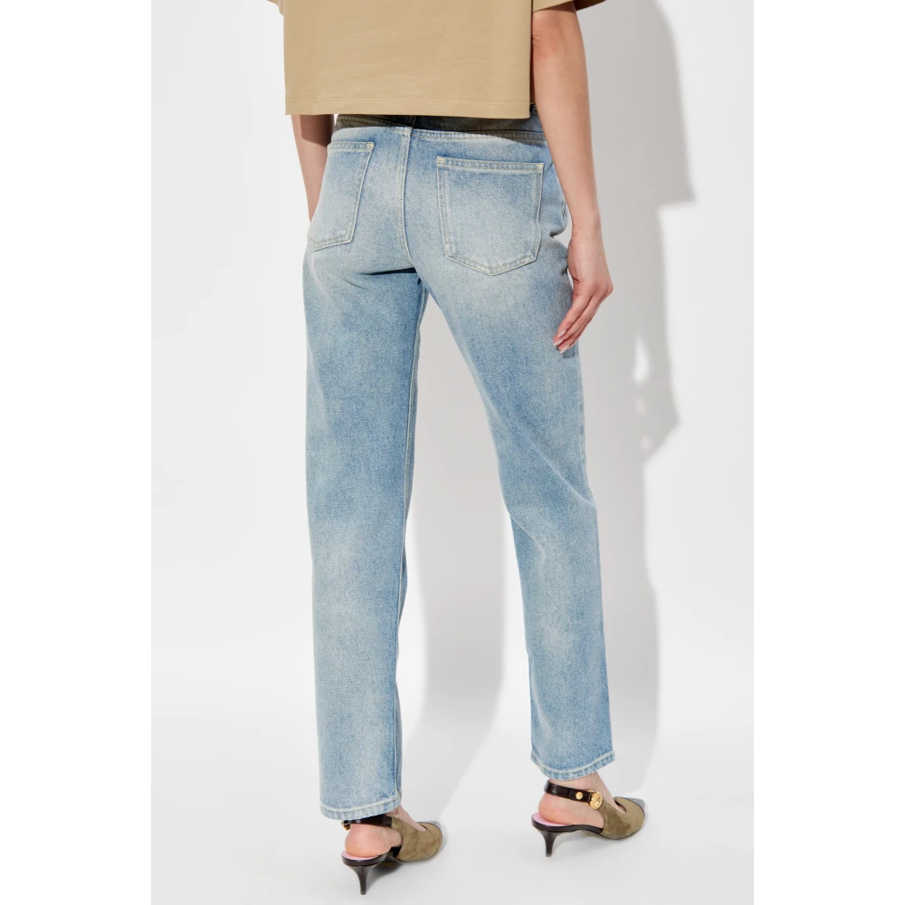 Balmain Jeans met stiksels op de benen Blue Dames