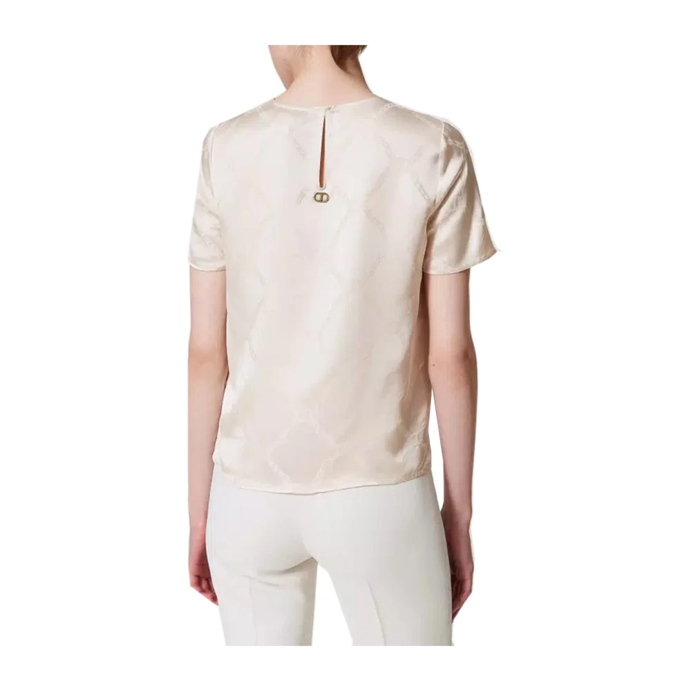 Twinset Lyocell T Jacquard Blouse White Dames