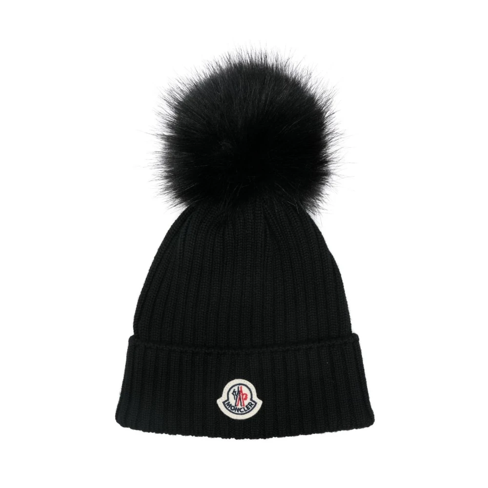 Moncler Black Hats & Caps, Unisex, M, Berretto Tricot
