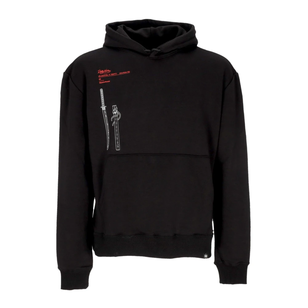 Dolly Noire Zwarte lichtgewicht hoodie met kangoeroezak Black Heren