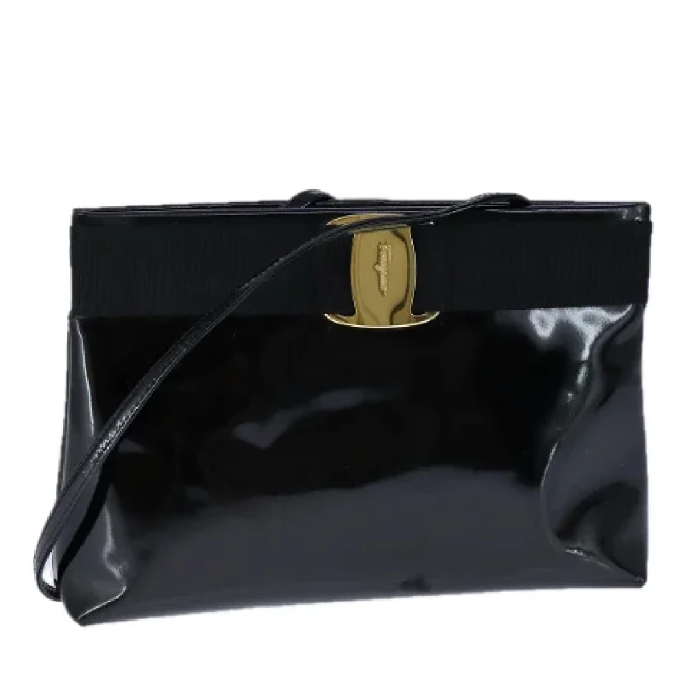 Salvatore Ferragamo Pre-owned Canvas shoulder-bags Black Dames