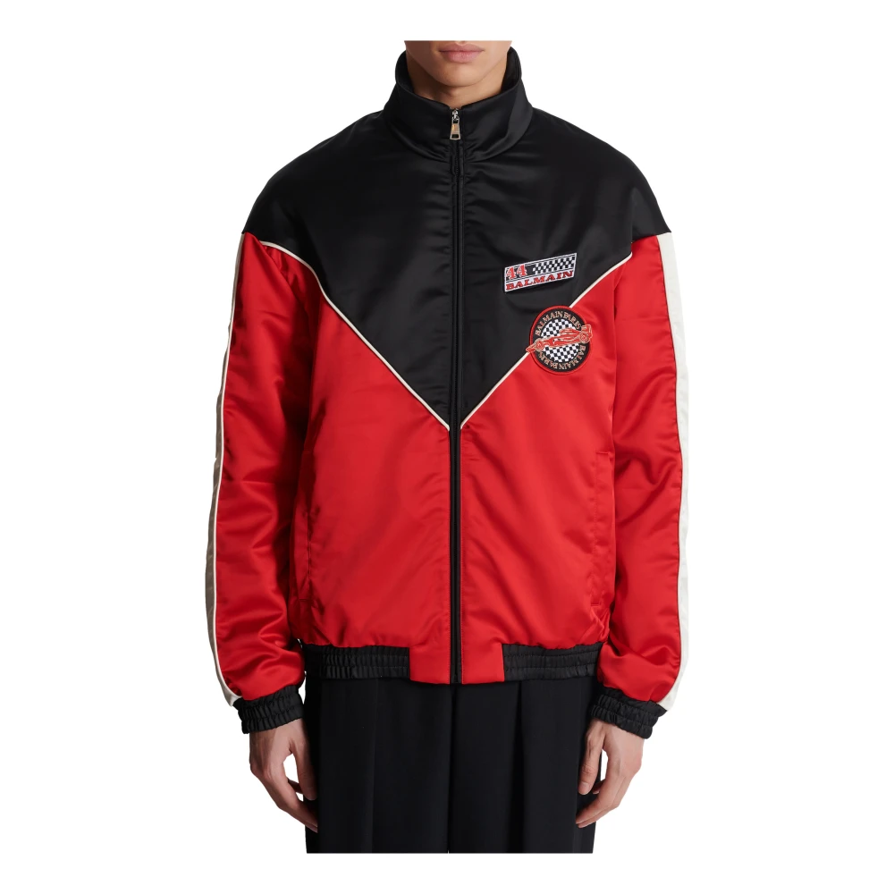 Balmain Satin Racing jack in drie kleuren Red Heren