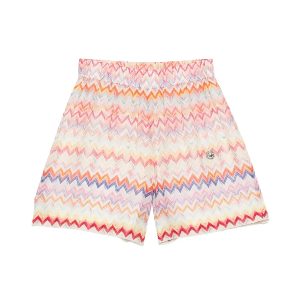 Missoni Unisex Kids Multicolor Shorts, 14 Y, Zigzag Viscose Shorts