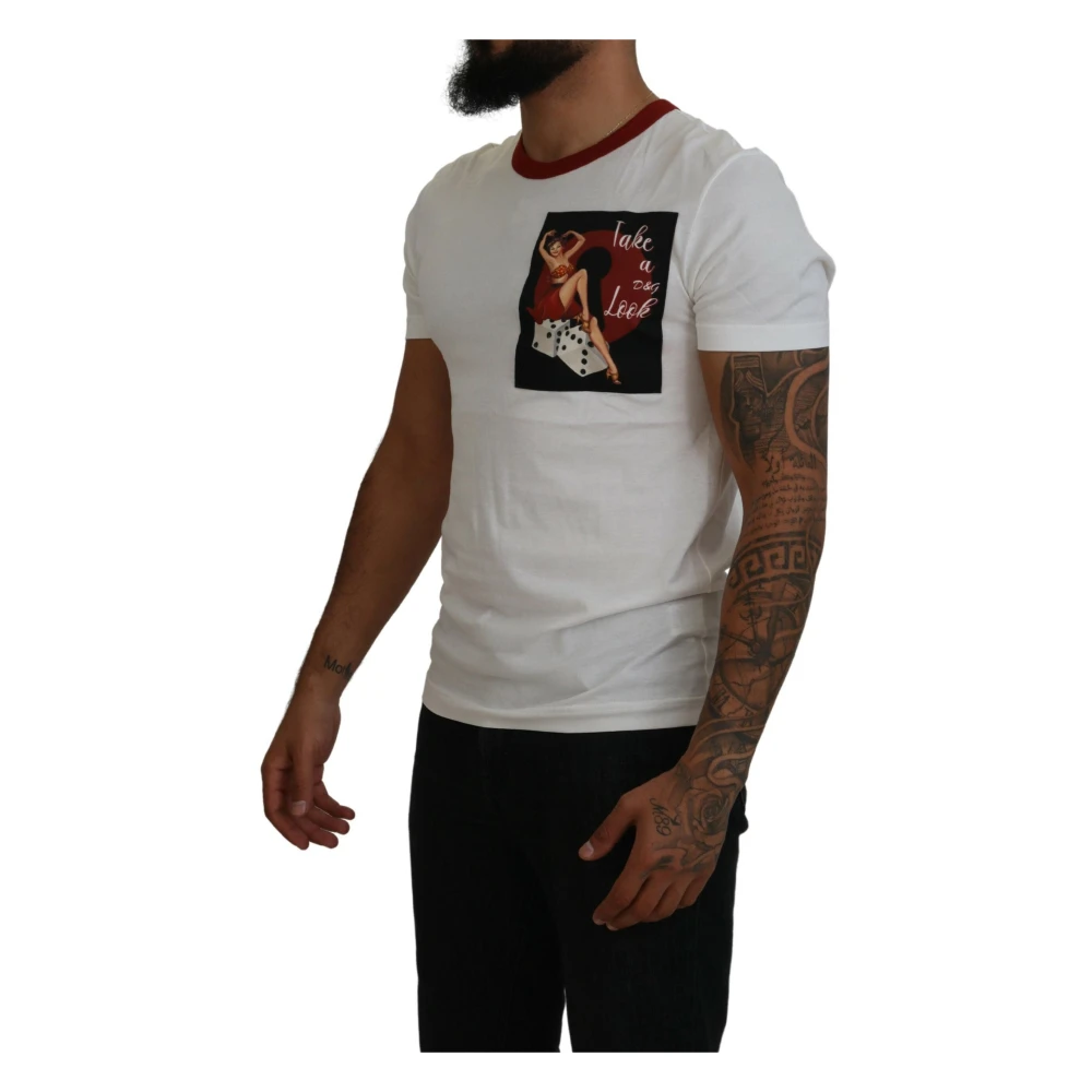 Dolce & Gabbana Elegante witte katoenen T-shirt White Heren