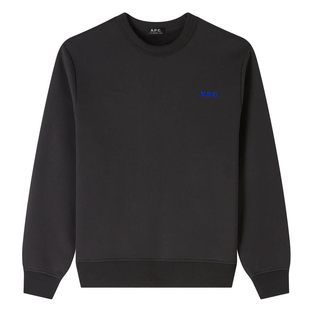 A.p.c. Katoenen Sweatshirt met Voorkantlogo Black Heren