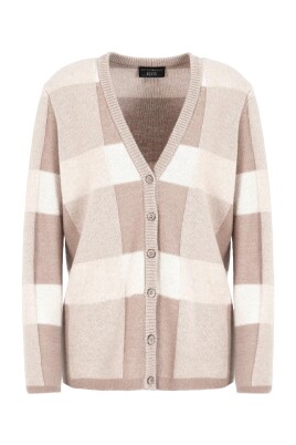 check-pattern-v-neck-cardigan-sweaters