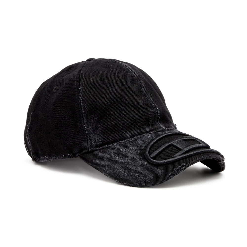 Diesel Vervaagde Zwarte Twill Pet met Logo Black Heren