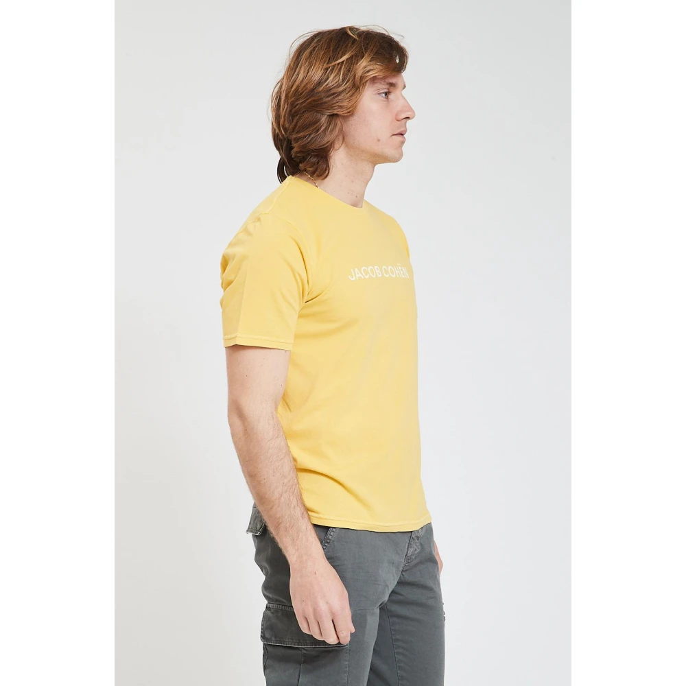 Jacob Cohën Bedrukt T-shirt met ronde hals Yellow Heren