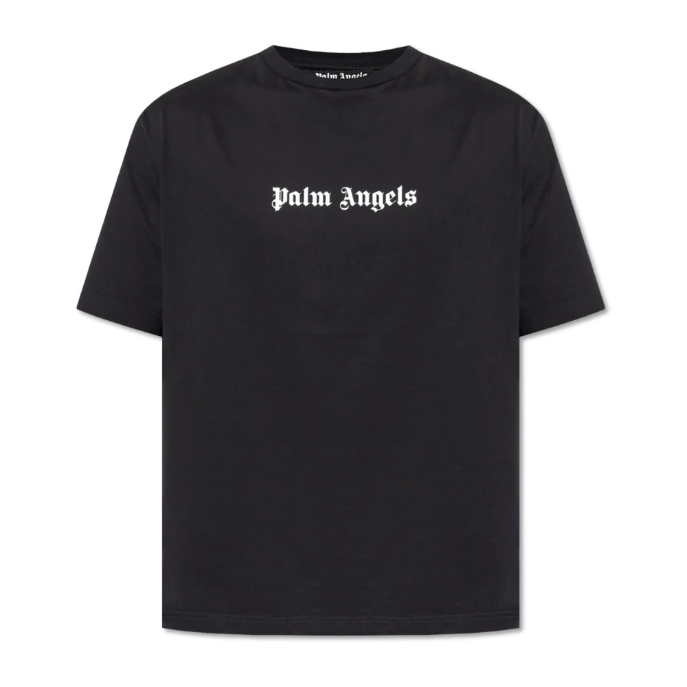 Palm Angels Men's Black T-Shirts,, T-Shirt With Logo Large