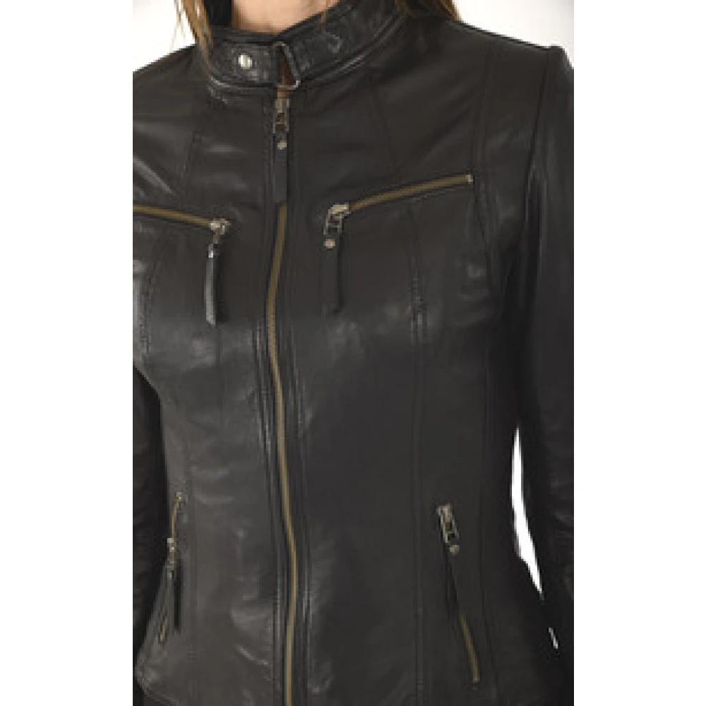La Canadienne Zwarte lamsvacht jas Black Dames