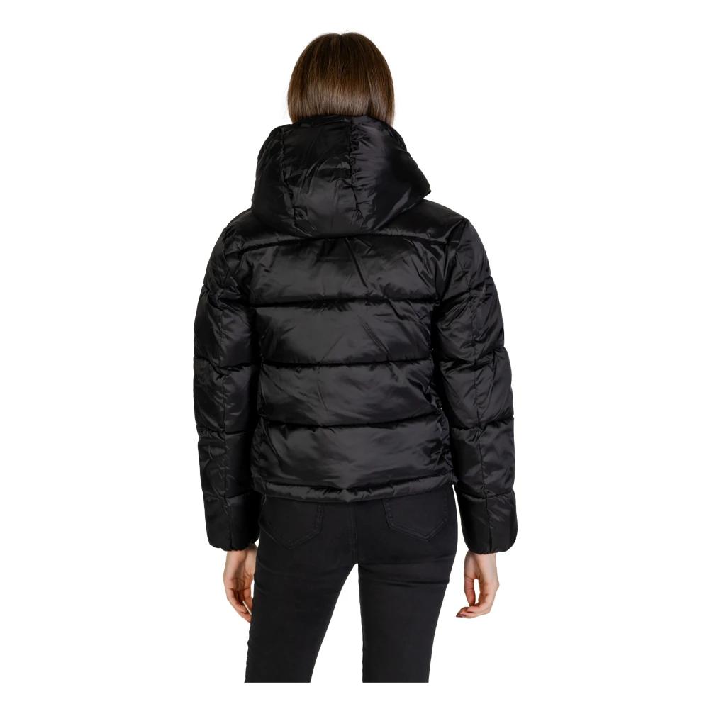 Calvin Klein Jeans Glanzende Monologo Jas Vrouwen Herfst Winter Black Dames