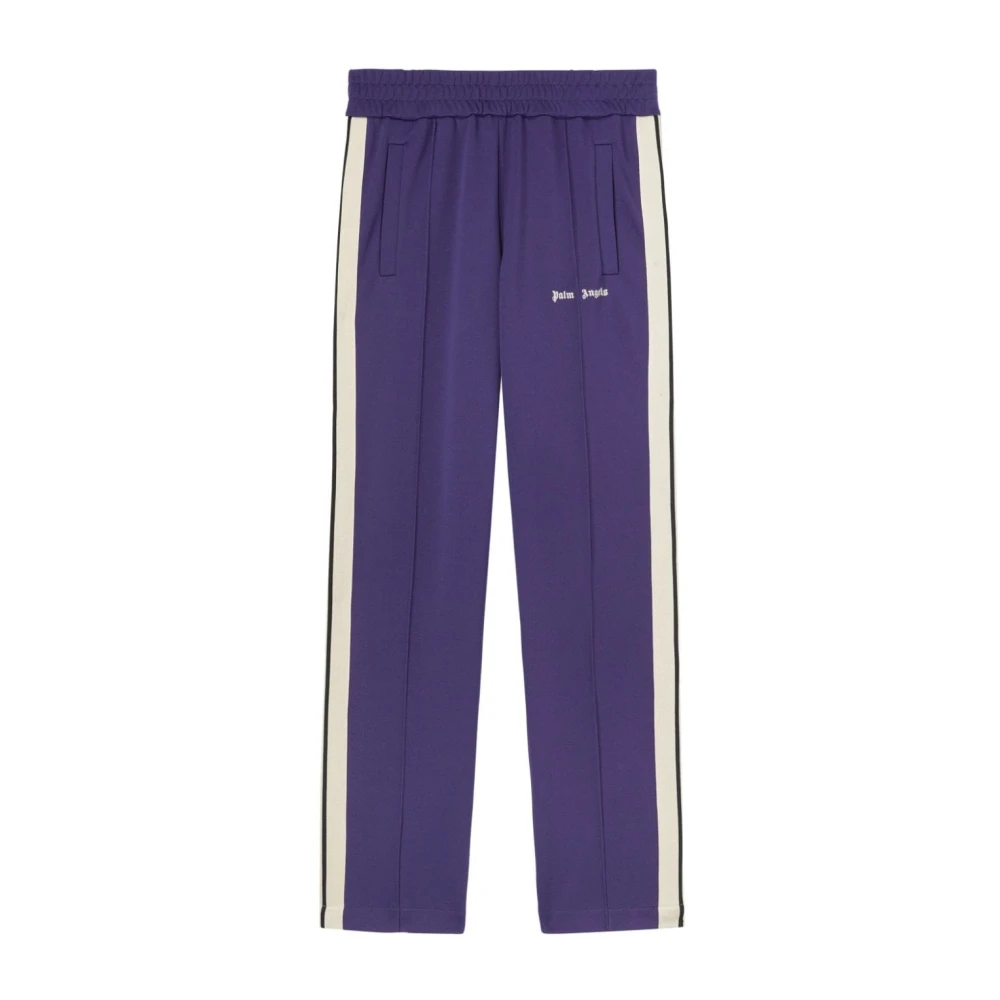 Palm Angels Paarse broek met zijstreepdetail Purple Heren