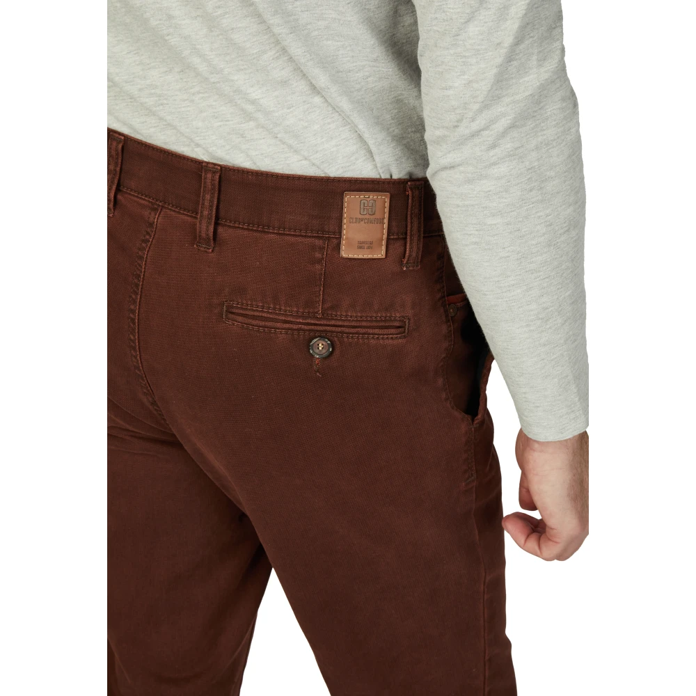 club of comfort Comfortabele platte voorkant broek met elastische tailleband Red Heren