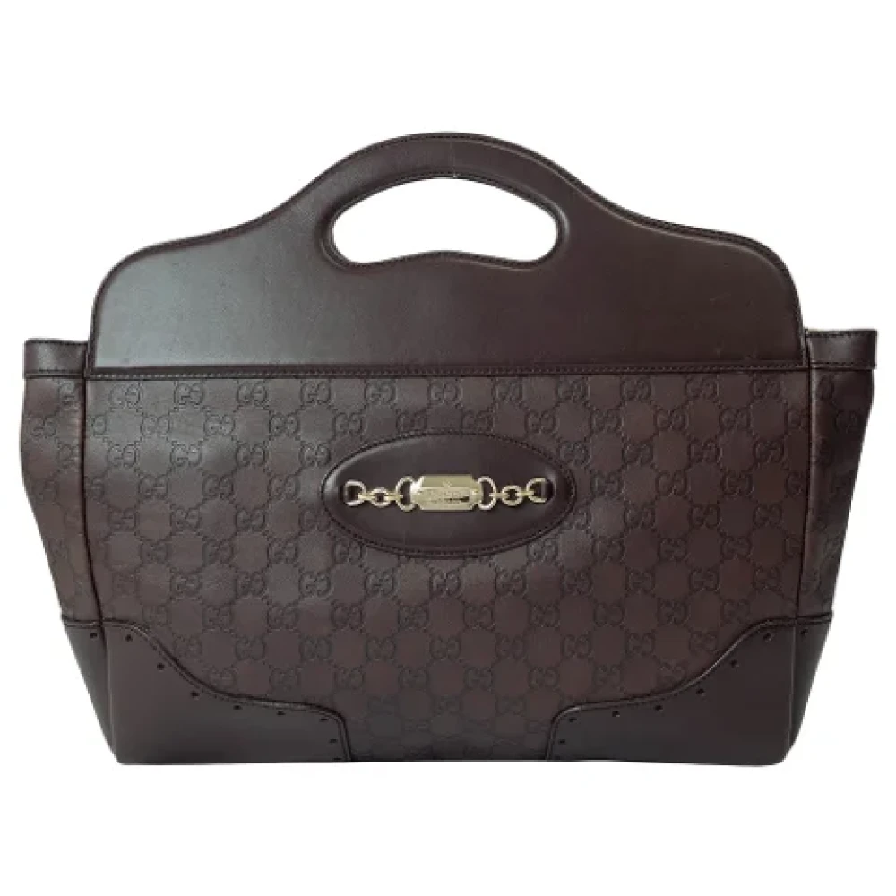 Gucci Vintage Pre-owned Leather gucci-bags Brown Dames