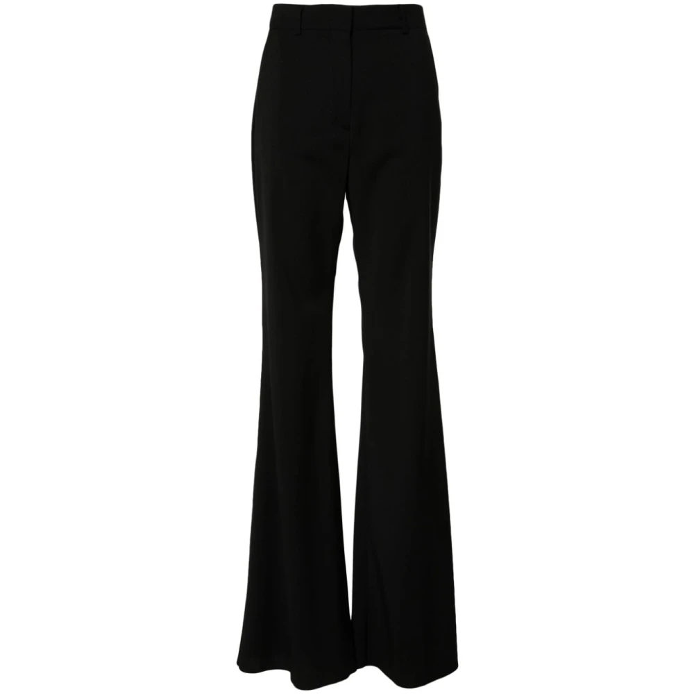 SPORTMAX Zwarte Wollen Getailleerde Broek Black Dames