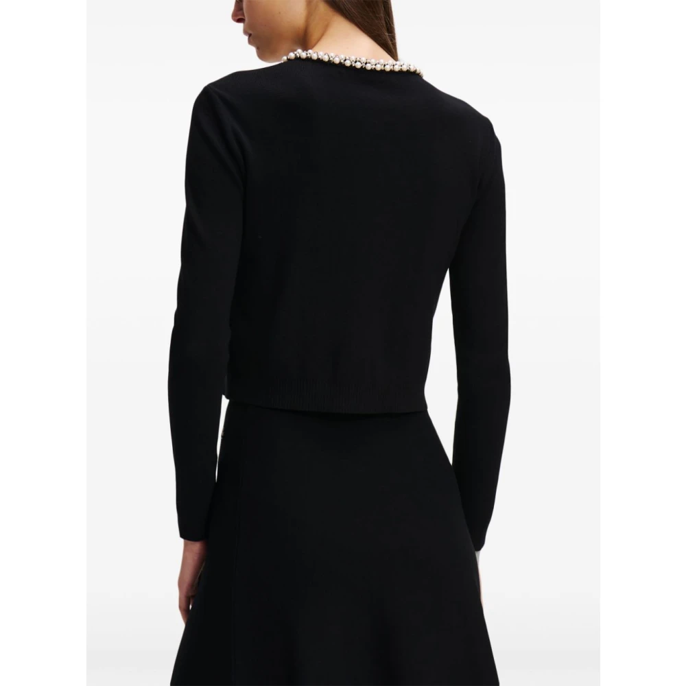 Karl Lagerfeld Zwart Vest MET Kralendetail Black Dames