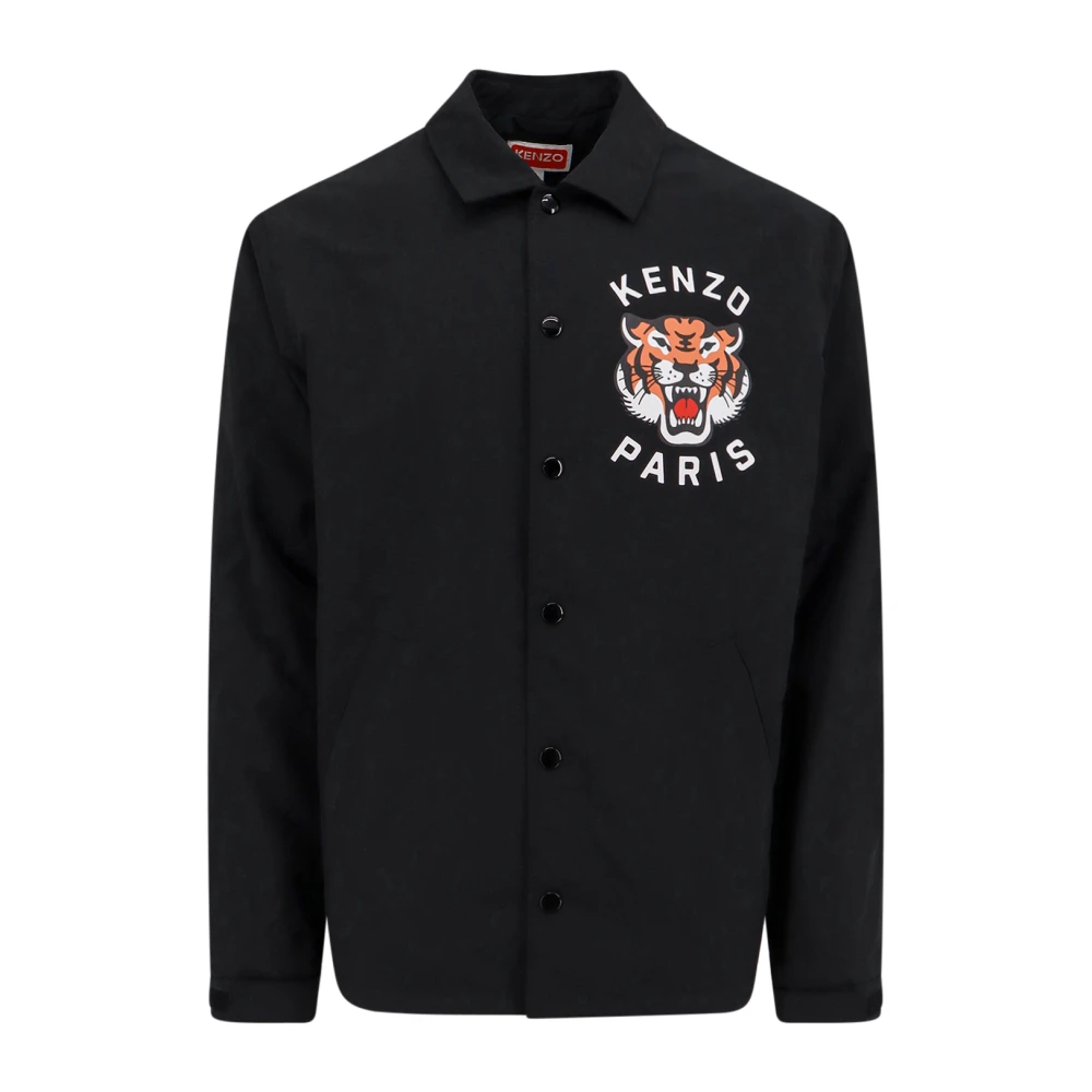 Kenzo Svart Jacka med Tryckknappar Black, Herr