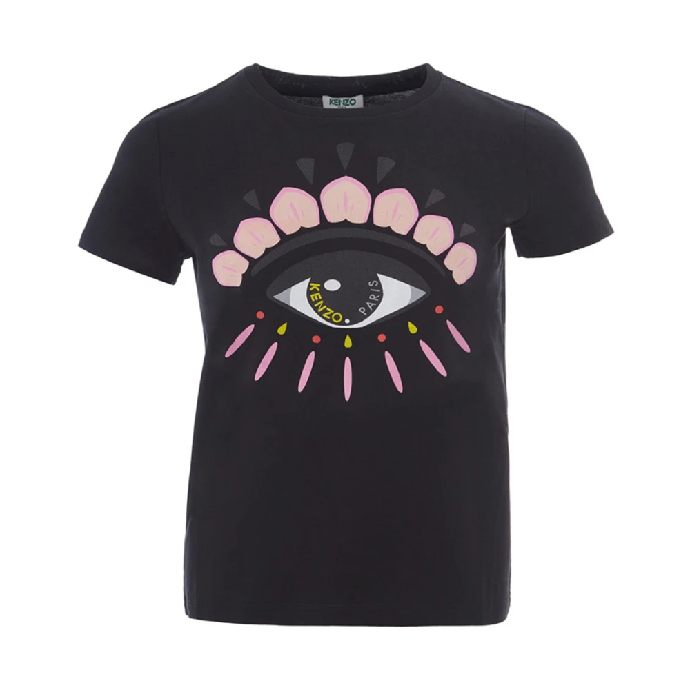 Kenzo Zwart Katoenen T-Shirt met Bedrukt Oog Black Heren