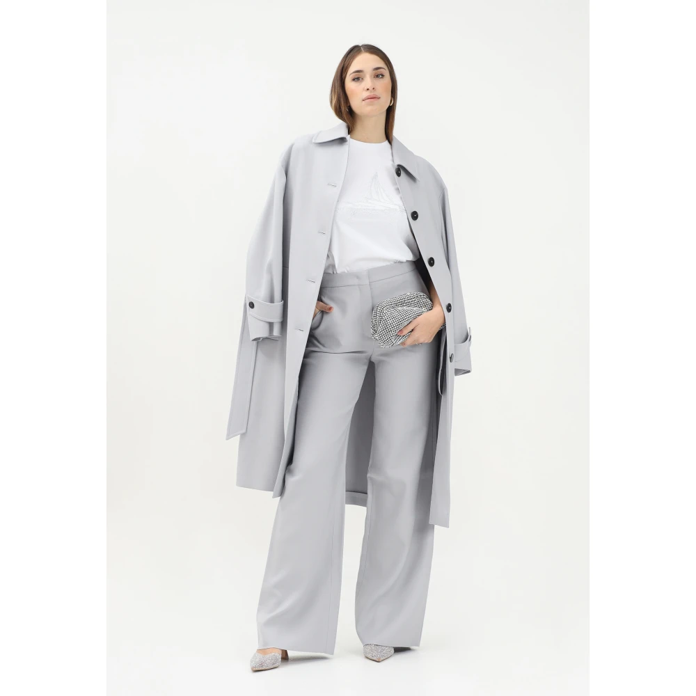 Max Mara Elegante Grijze Palazzo Broek Gray Dames