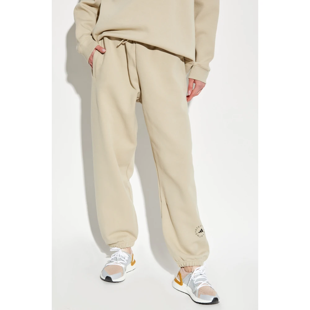 adidas by stella mccartney Sweatpants met bedrukt logo Beige Dames