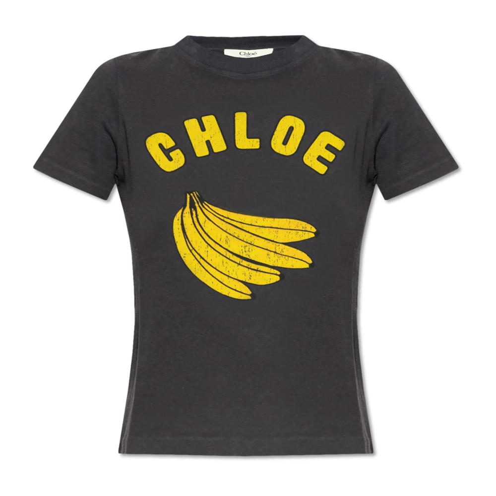 Chloé T-shirt met print Gray Dames