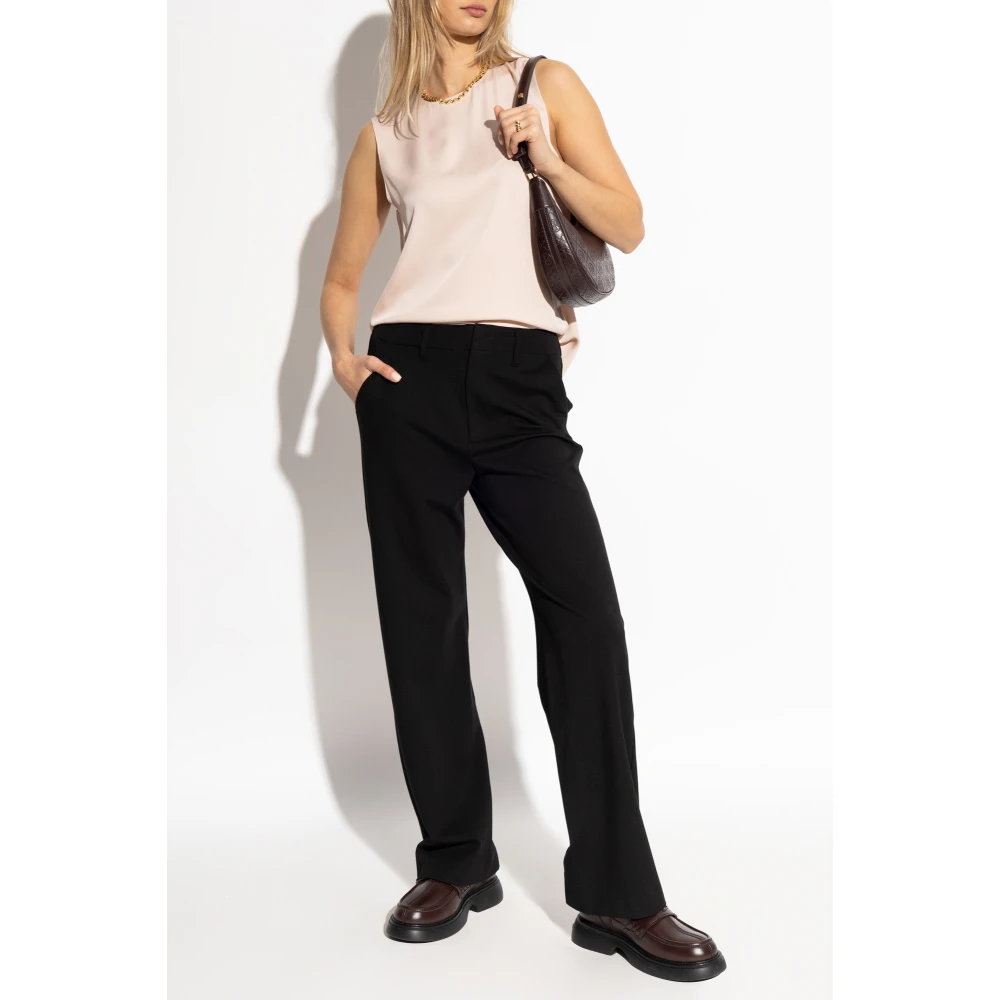 Theory Mouwloze zijden top Pink Dames