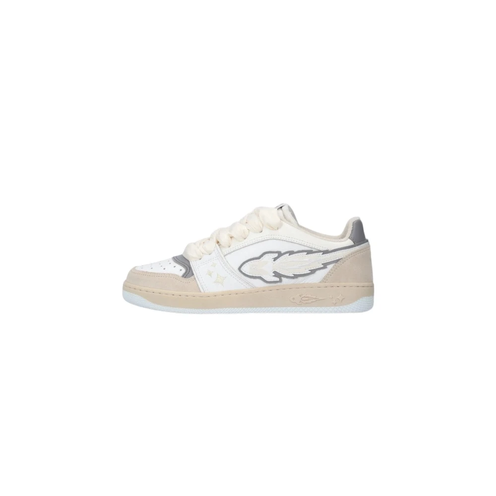 Enterprise Japan Leren Sneakers met Rubberen Zool Heren Schoenen Wit