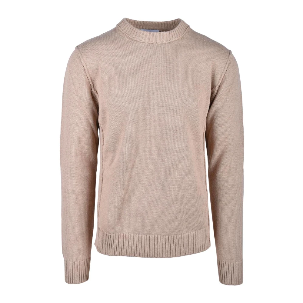 Alpha Studio Linnen Katoen Gebreide Top Beige Heren
