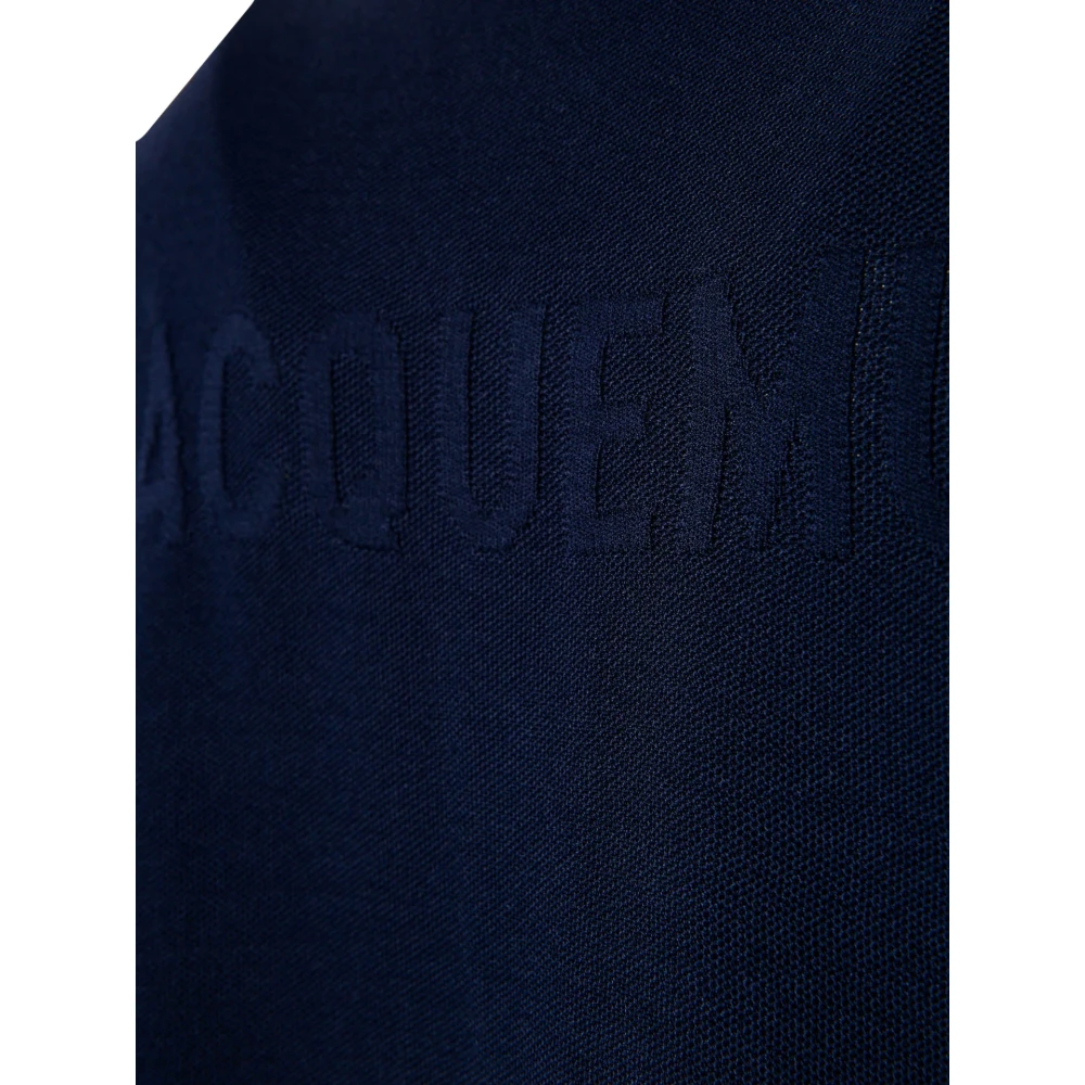 Jacquemus Gebreid Poloshirt Blue Heren
