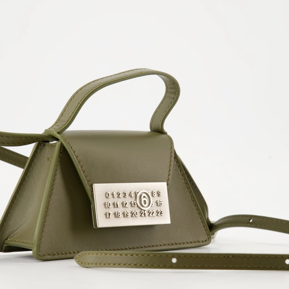 MM6 Maison Margiela Numeric Mini Schoudertas Groen Leer Green Dames