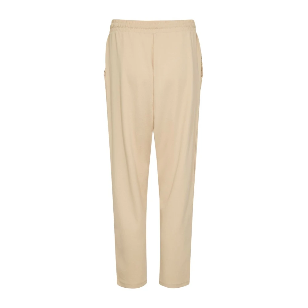 Soyaconcept Comfortabele broek van gerecycled polyester met elastische taille Beige Dames