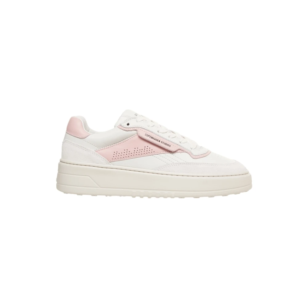 Copenhagen Shoes Rosa Sneakers med Topstitching Detaljer White, Dam