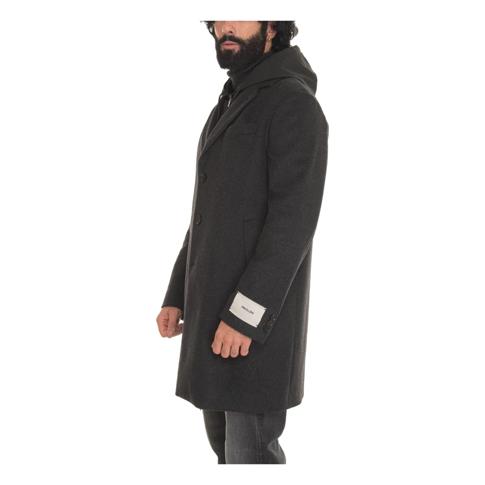 Paoloni Hooded Jas met Afneembare Binnenkraag Black Heren