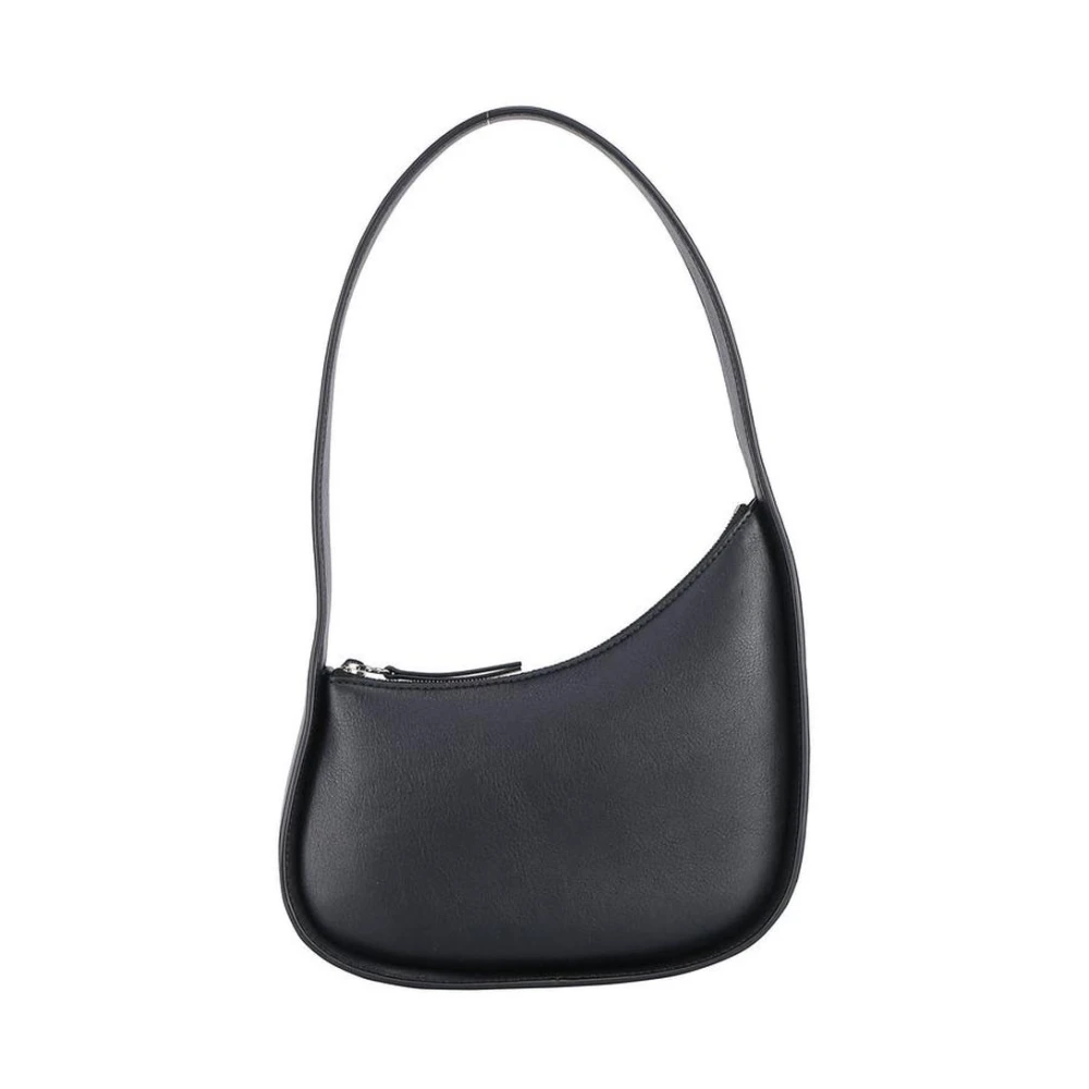 The Row Luxe Kalfsleren Half Moon Schoudertas Black Dames