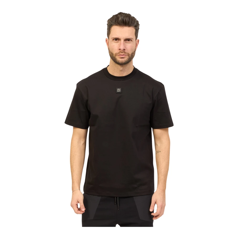 Hugo Boss Zachte Zwarte T-shirt met Verstoord Logo Black Heren