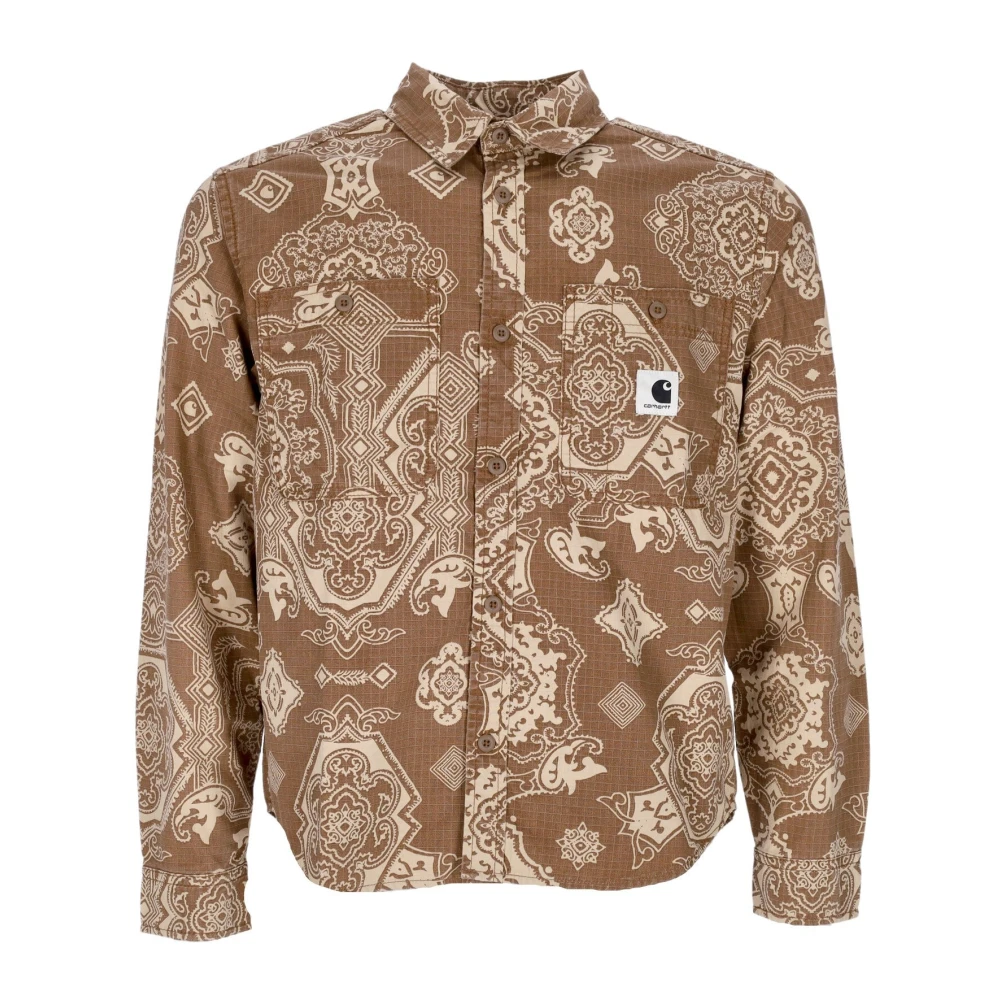 Carhartt WIP Barok Print Lange Mouwen Shirt Brown Dames