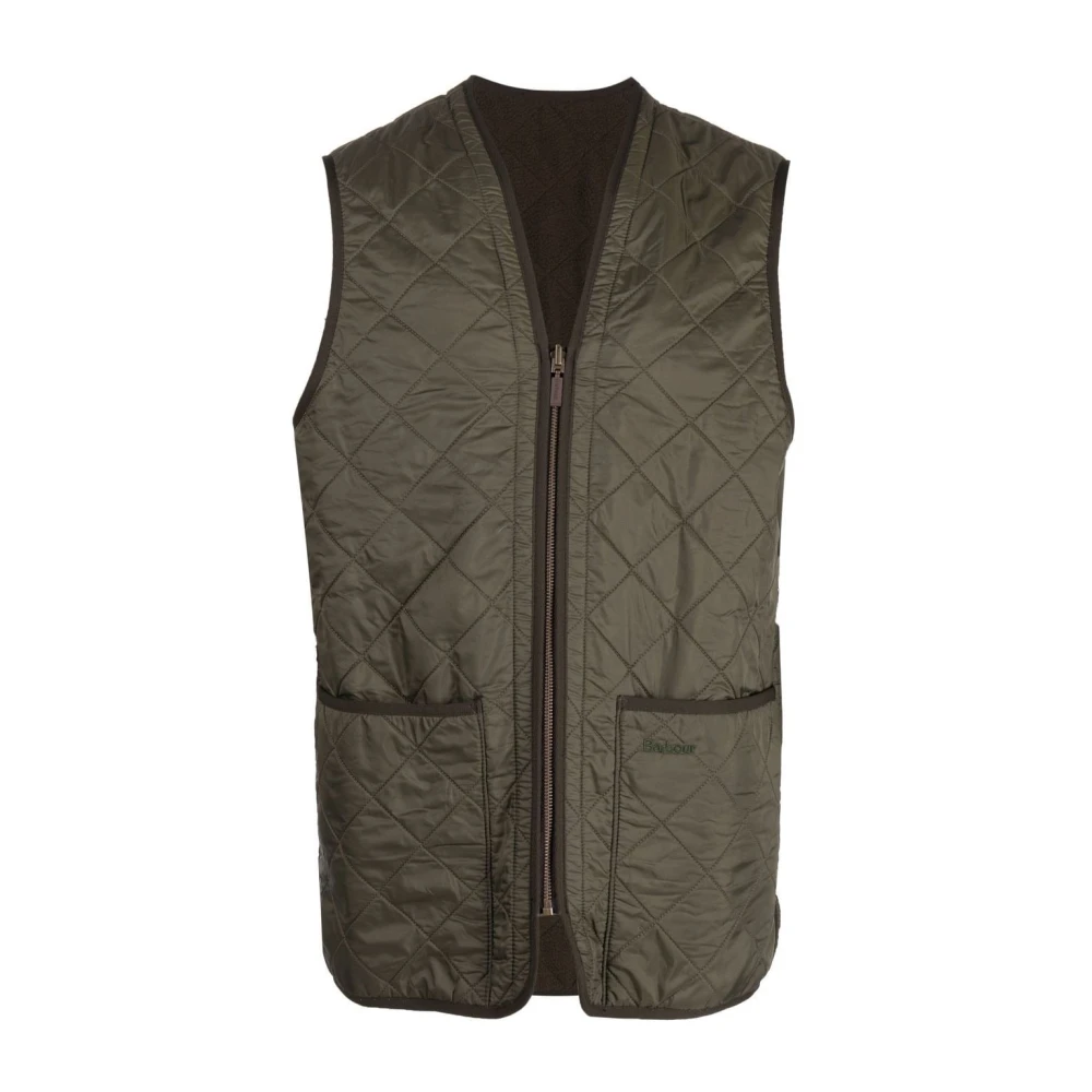 Grønn Polarquilt Vest Glidelås Fôr