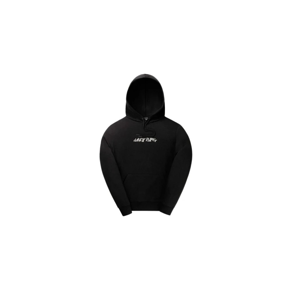 Daily Paper Zwarte hoodie met reliëf logo Black Heren