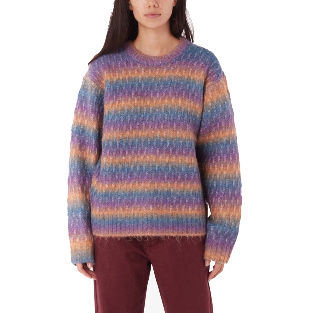 Obey Daytrip Crew Sweater Paars Verloop Multicolor Dames