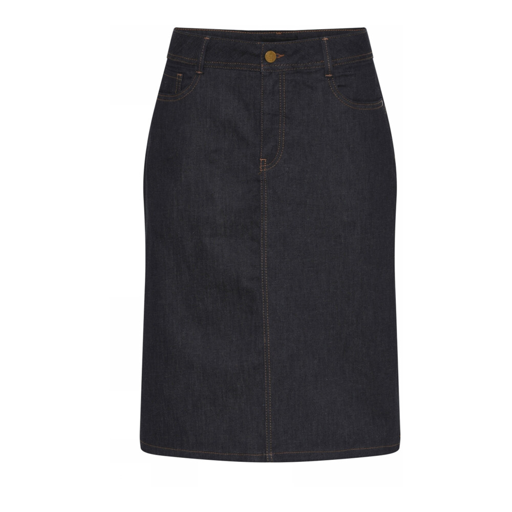 Black denim skirt contrast stitching best sale