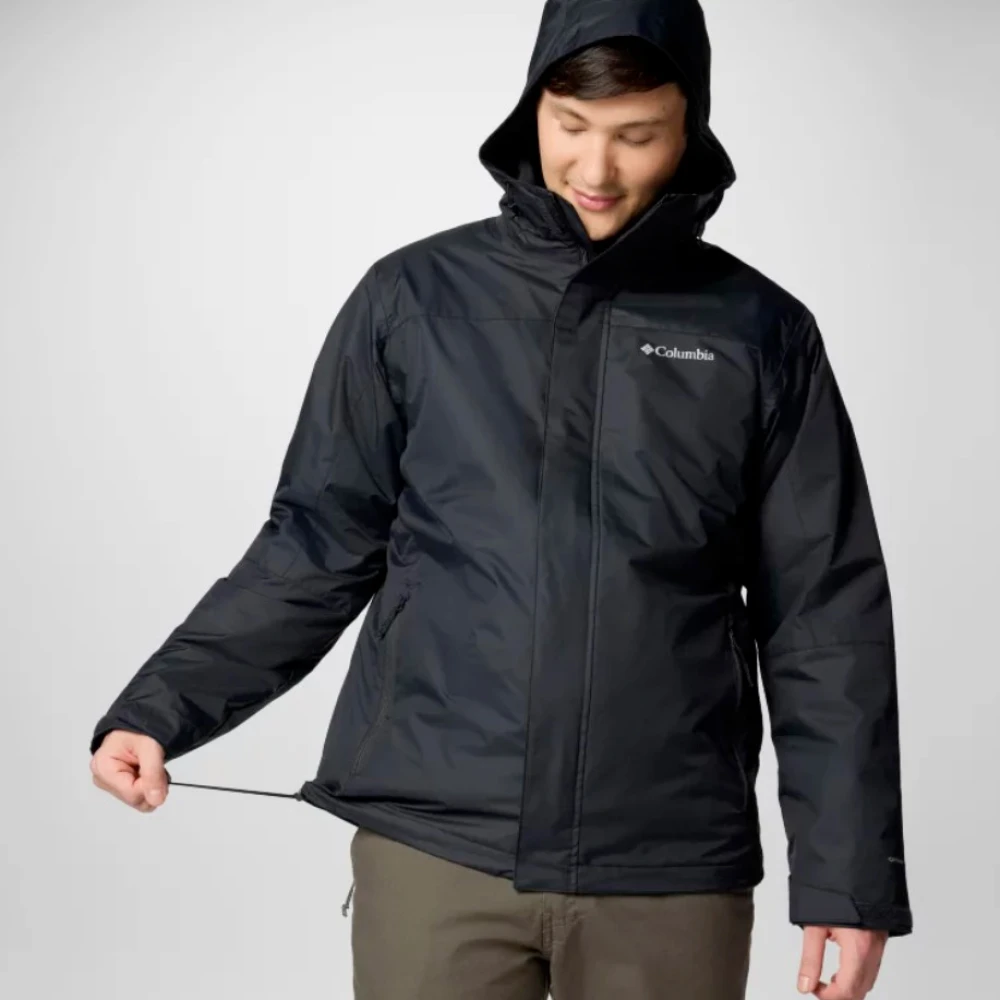 Columbia Zwarte Waterdichte Uitwisselbare Jas met Fleece Voering Black Heren